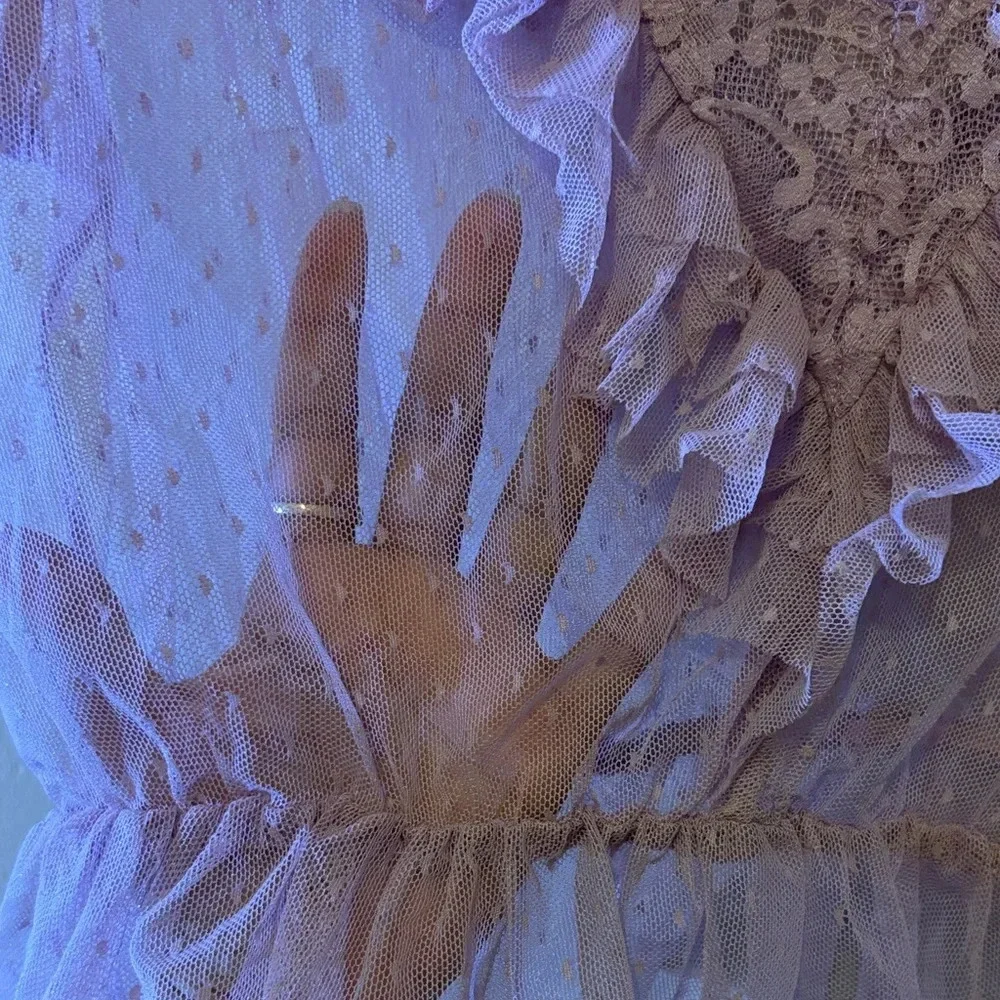 Forever 21 Lavender Lace Ruffle Blouse - Picture 2 of 4